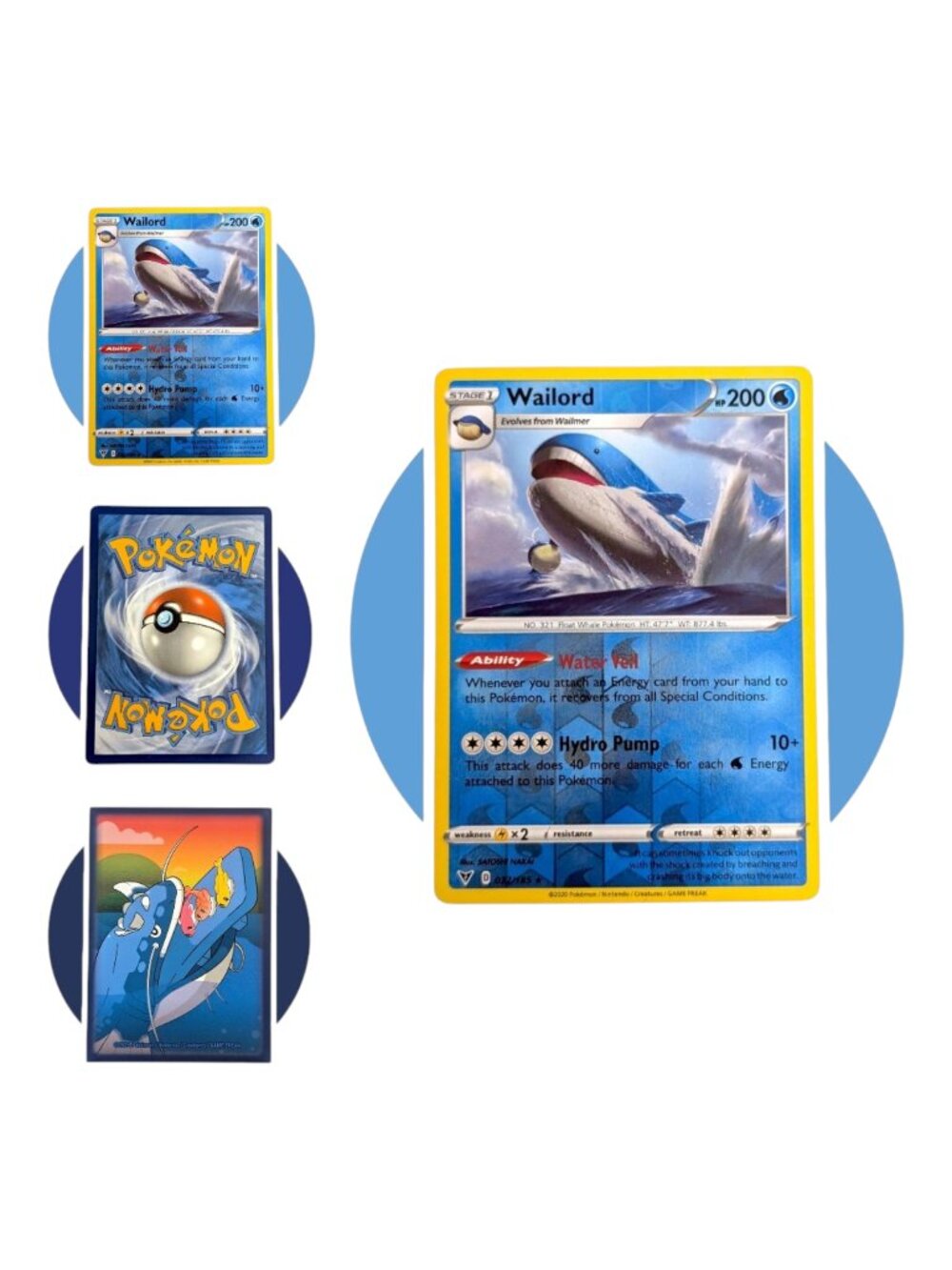 Vivid Voltage Pokemon Card (DD57): Wailord 032/185, Reverse Holo